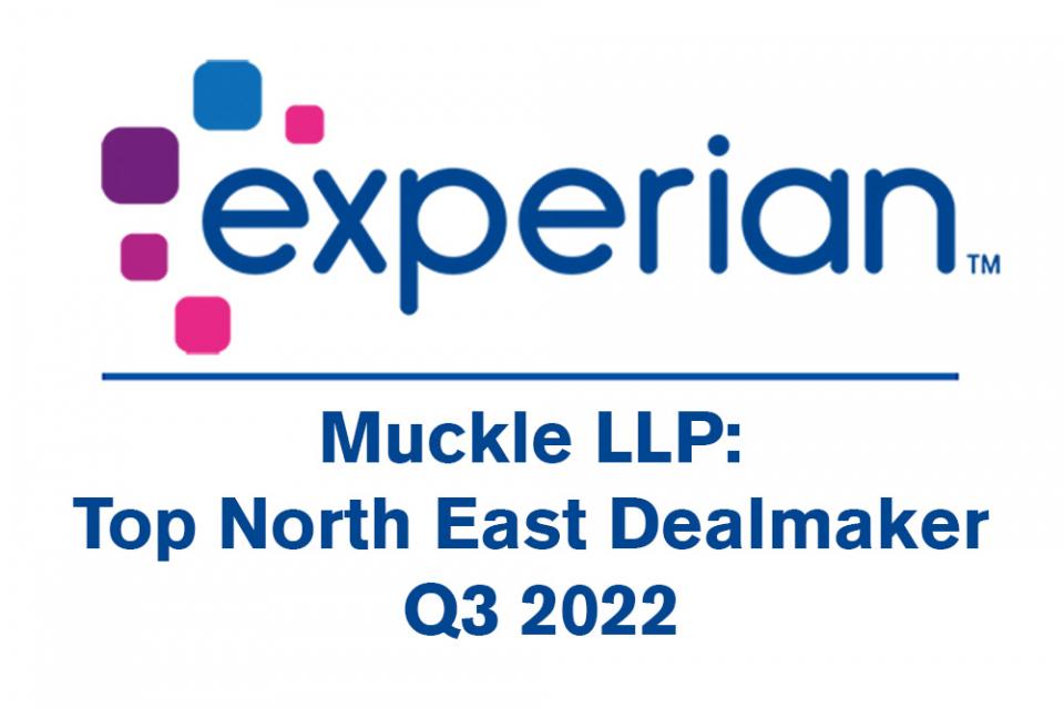 Muckle top Experian dealmaker list Q3 2022