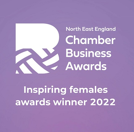 inspiring females logo, chamber of commerce logo on a violet coloured background