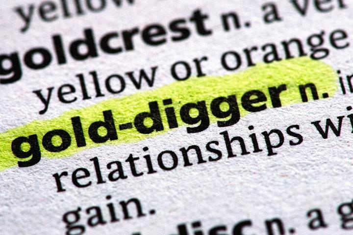 Dictionary page with the word gold digger highlighted