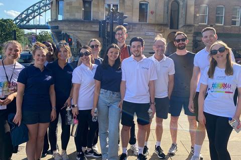 Muckle staff near the Tyne Bridge