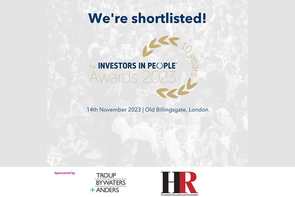 IIP shortlist graphic saying we're shortlisted and the IIP logo