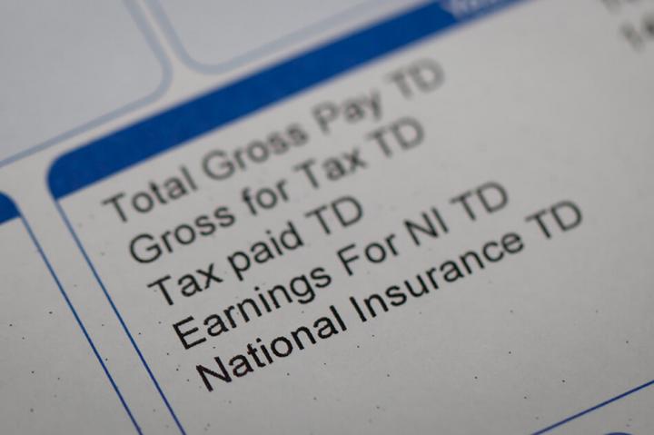 Close up of a UK payslip