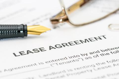 Close up of a lease agreement 