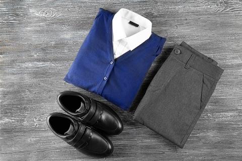 Folded school uniform