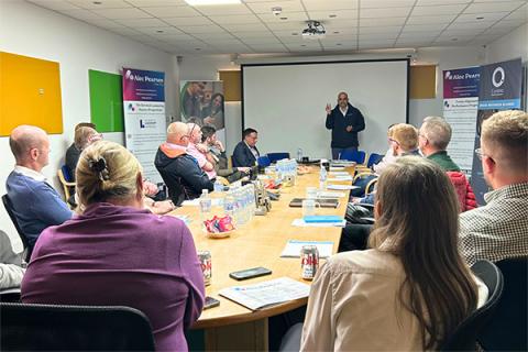 Boardroom discussion with attendees of the Chamber's Directors Forum May event 