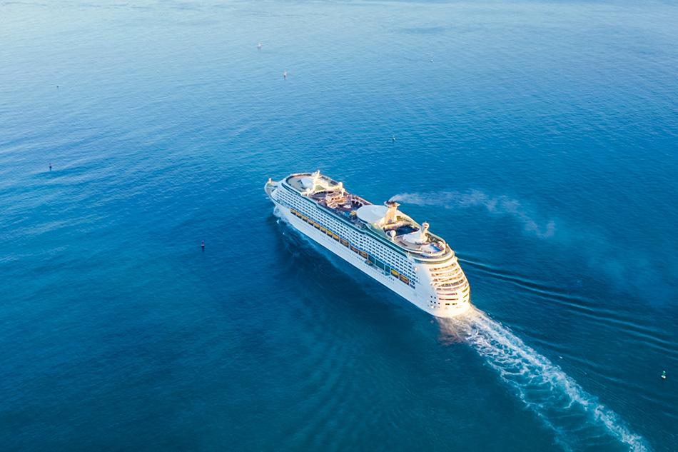 Cruise ship on the open water.