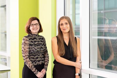 Partner Louise Duffy and solicitor Lauryn Hellwell in the Muckle LLP office.