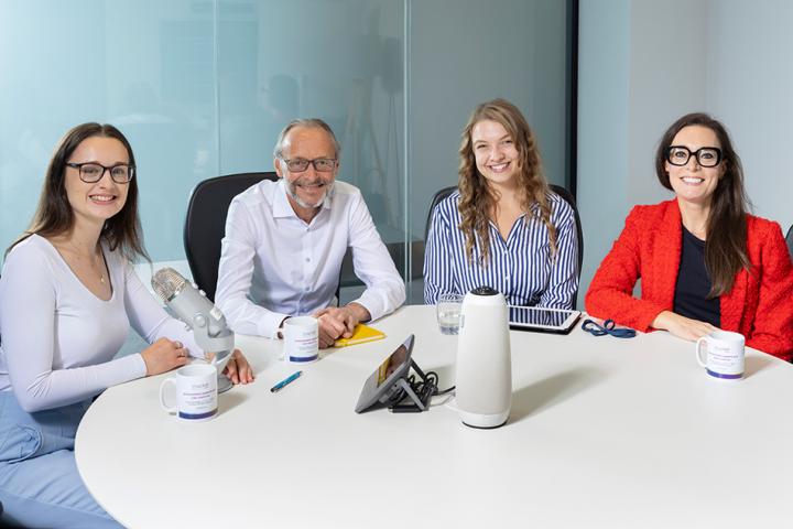 Carla Boaks, Hugh Welch, Lydia Stewart and Alison Jones of Muckle LLP, hosting a podcast for Trustees Week