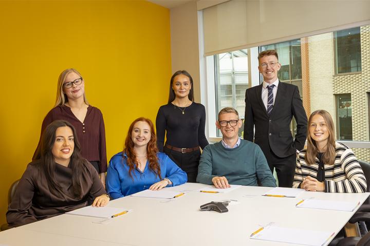 L-R: Rebecca Watson, Hannah Hunt, Thalia Agoglossakis Foley, Ella Chandler, Anthony Evans, Jason Sinclair, Abi Chorlton Wilson.
