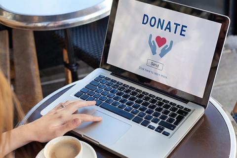 An online donor making a donation to a charity