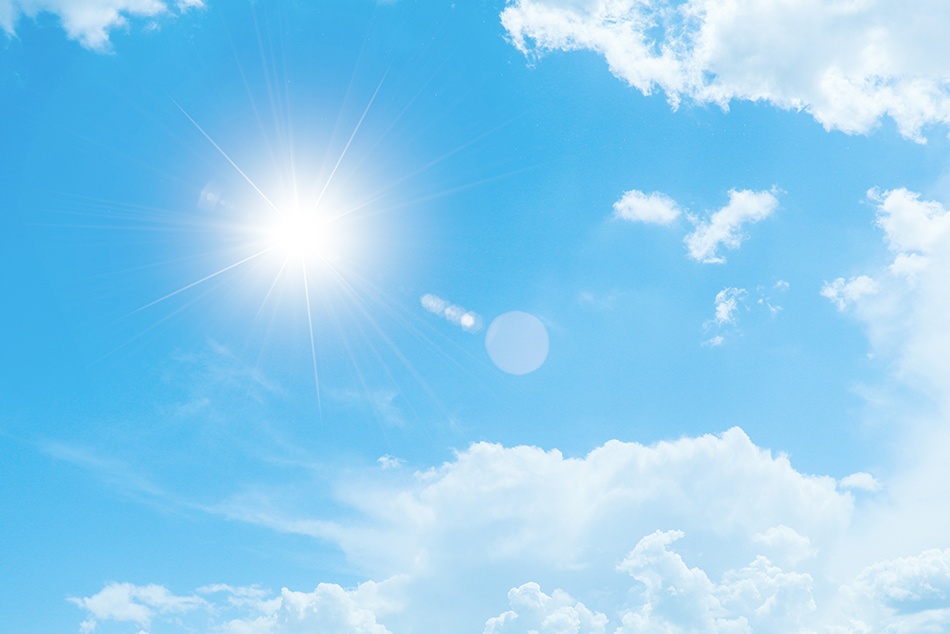 A blue sky during a heatwave
