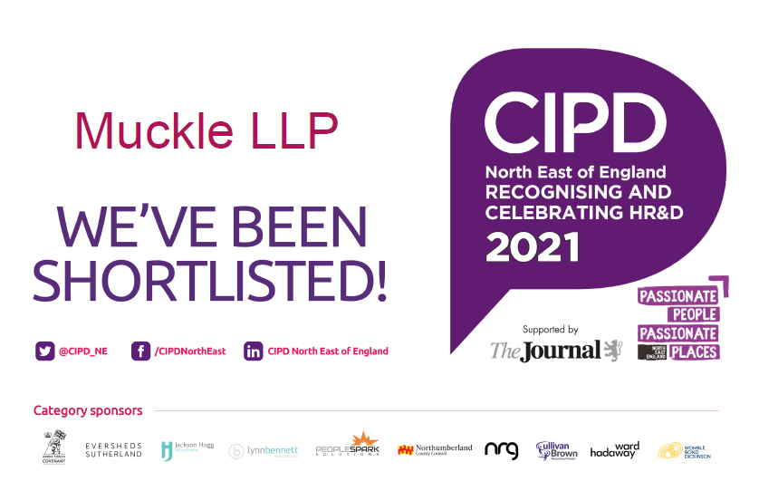 Muckle secures double shortlist success at CIPD HR and Development Awards