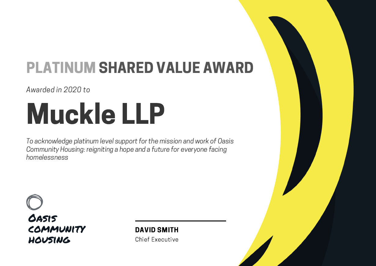 Oasis Community Housing – Platinum Shared Value Award