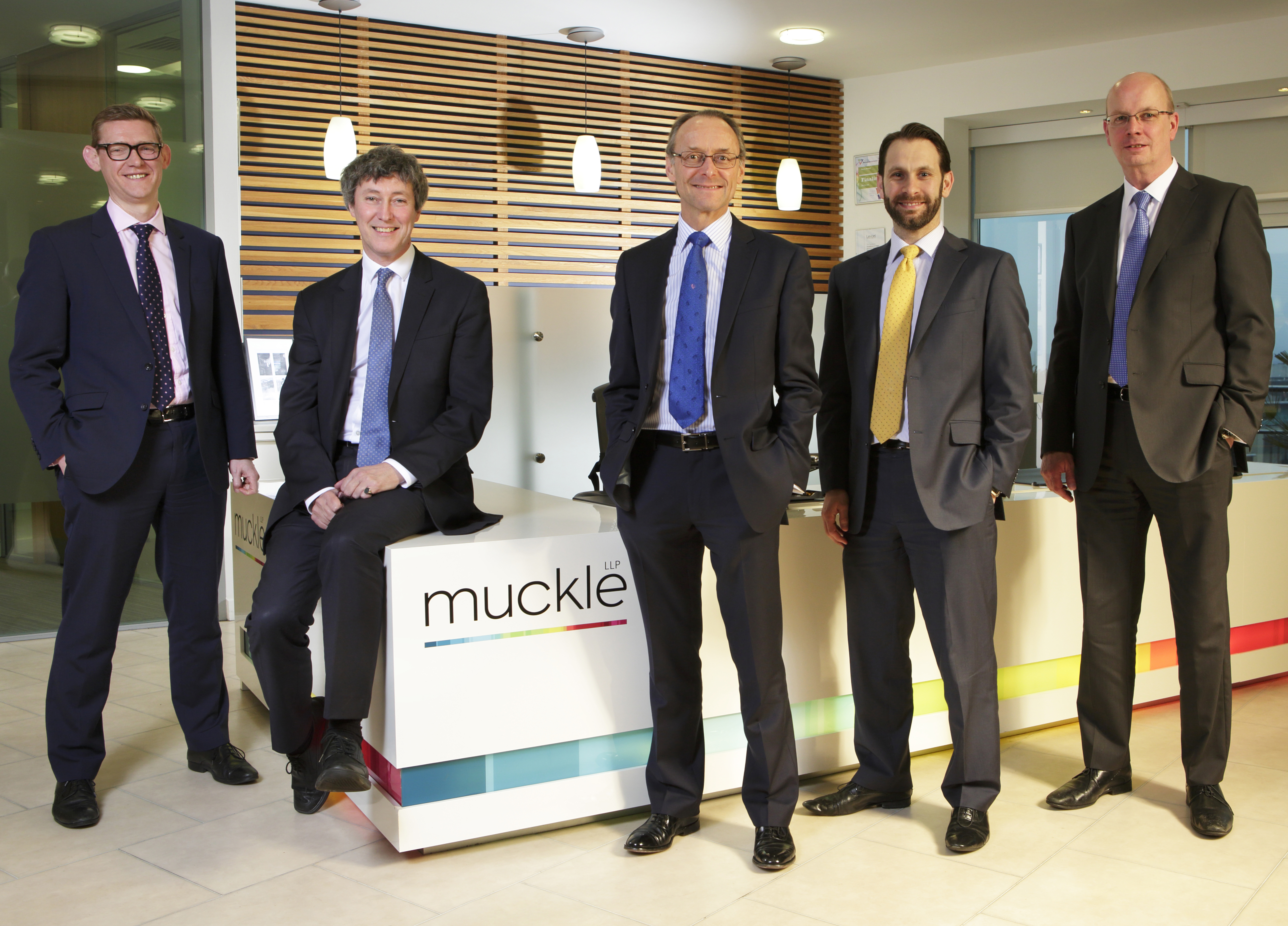 Corporate team partners L-R Anthony Evans, Andrew Davison, Hugh Welch, Philip Clare, Mike Spetch